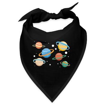 Saturn Planeten - Bandana - Schwarz - Vorne