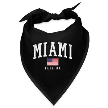 Miami Florida Vintage Flag - Bandana - Schwarz - Vorne