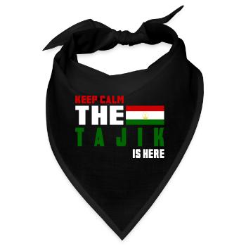 Keep Calm Tadschikistan Flaggen Design - Bandana - Schwarz - Vorne