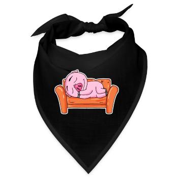 Schwein NIedlich ausschlafen Schlaf - Bandana - Schwarz - Vorne