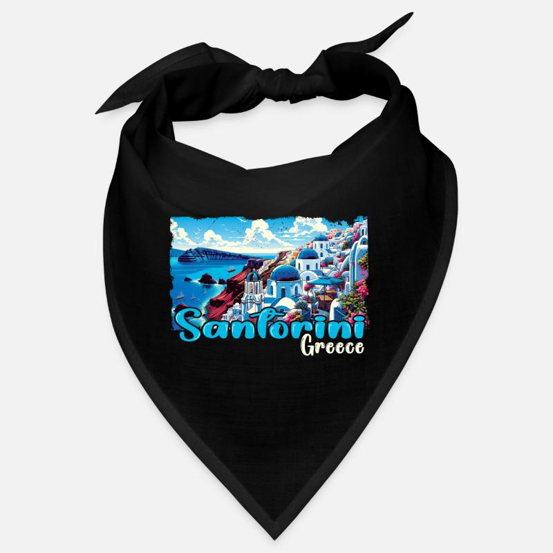 Santorin, Grèce, océan, île grecque Bandana