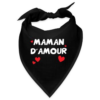 Maman d'Amour - Muttertag - Bandana - Schwarz - Vorne