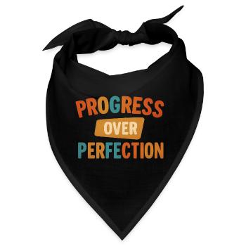Progress Over Perfection - Bandana - Schwarz - Vorne