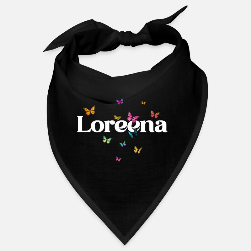 Schöner Mädchenname LOREENA mit Schmetterlingen  Bandana