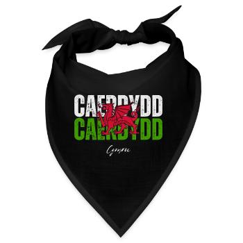 Cardiff, Wales, walisischer Stolz - Bandana - Schwarz - Vorne
