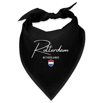 Rotterdam Niederlande, elegantes Design Rotterdam - Bandana - Schwarz - Vorne