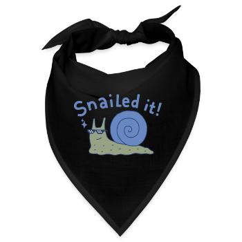 Snail mit Pixelbrille - Bandana - Schwarz - Vorne