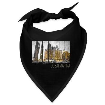 Dubai Marina in VAE Skyline Vintage Panorama - Bandana - Schwarz - Vorne