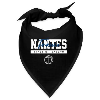 Nantes Frankreich Koordinaten Reise Souvenir - Bandana - Schwarz - Vorne