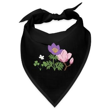 Blumen botanisch Pflanze Design - Bandana - Schwarz - Vorne