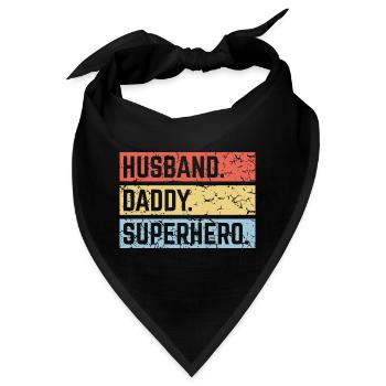 Husband Daddy Superhero (Super Dad Superdaddy PNG) - Bandana - Schwarz - Vorne