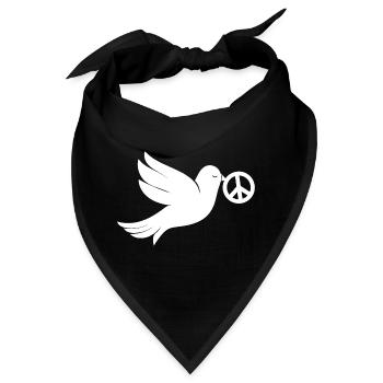Friedenstaube Peacezeichen - Bandana - Schwarz - Vorne