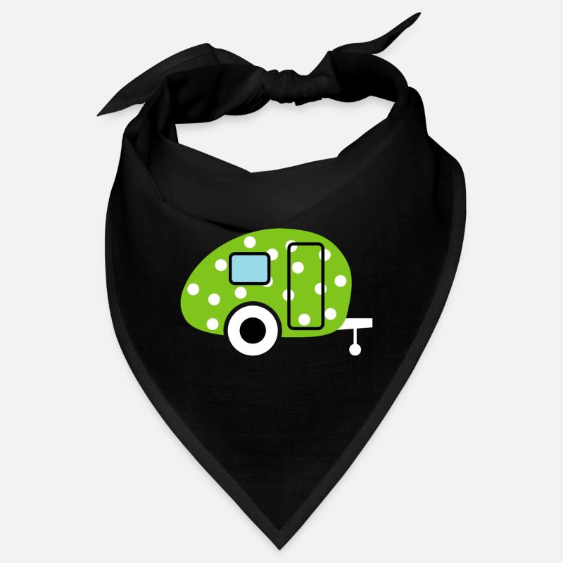 Caravan Wohnwagen grün Punkte Camping Ostern Ei Bandana