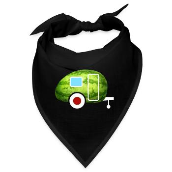 Melone Caravan Wohnwagen Retro Sommer Camping Fan - Bandana - Schwarz - Vorne