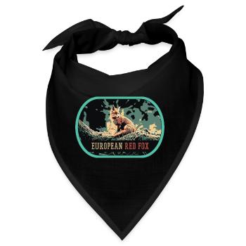Illustration Europäischer Rotfuchs, Wilde Schönheit - Bandana - Schwarz - Vorne