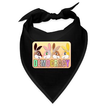 DEMOKRATIE FÜR KINDER – KANINCHEN - Bandana - Schwarz - Vorne