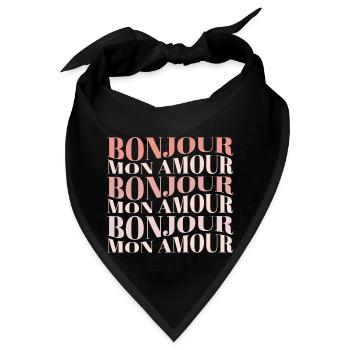 Bonjour Mon Amour - Bandana - Schwarz - Vorne