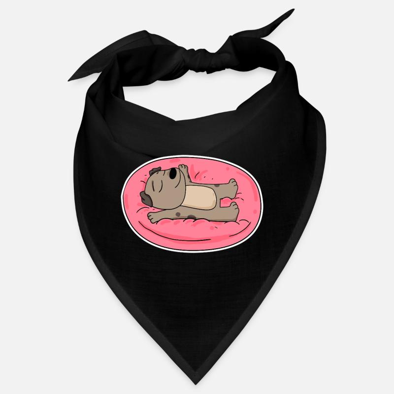 Chien mignon couché Bandana