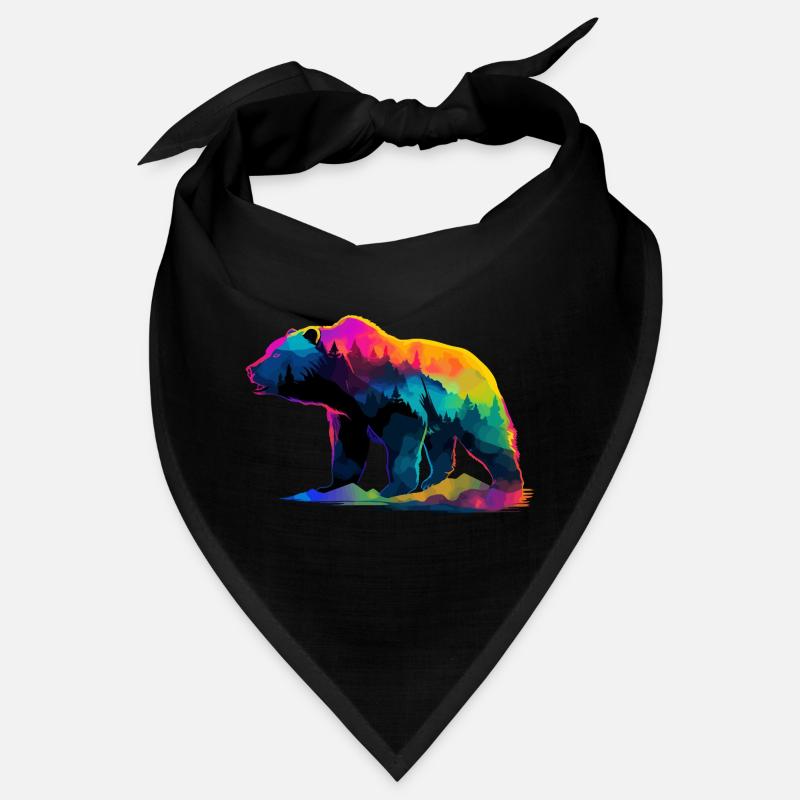 Bär in den Bergen - Bandana - Schwarz