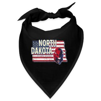 North Dakota Vereinigte Staaten Vintage USA Design - Bandana - Schwarz - Vorne