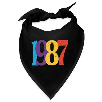 Geboren 1987 Geburtstagsgeschenk Geburtstag 87 - Bandana - Schwarz - Vorne