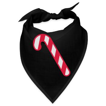 Rot Weiss Zuckerstange Weihnachten Hintergrund - Bandana - Schwarz - Vorne