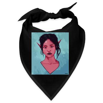Portrait einer Dame - Bandana - Schwarz - Vorne