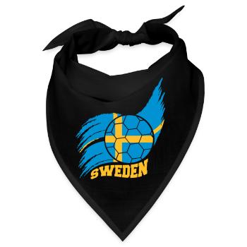 Flagge Ball Schweden Schwedischer Fußball Fan Logo - Bandana - Schwarz - Vorne