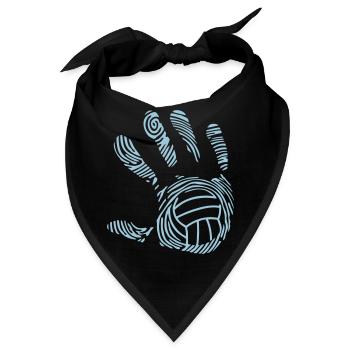 Volleyball Wasserball Handabdruck - Bandana - Schwarz - Vorne