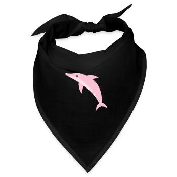 Rosafarbener Delphin - Bandana - Schwarz - Vorne