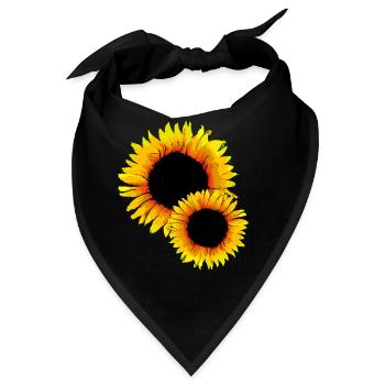 Sonnenblumen - Bandana - Schwarz - Vorne