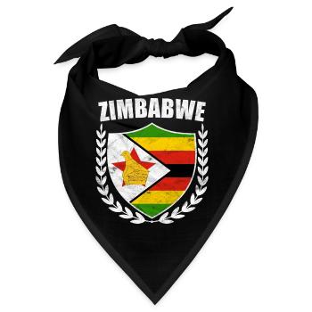 Simbabwe Flagge Zimbabwe Harare Chewa Geschenk - Bandana - Schwarz - Vorne