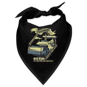 Straßenbau Straßenbauer Asphaltbauer Asphaltierer - Bandana - Schwarz - Vorne