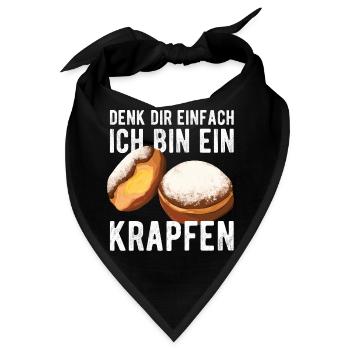 Krapfen Kostüm Krapfen Faschingskostüm - Bandana - Schwarz - Vorne