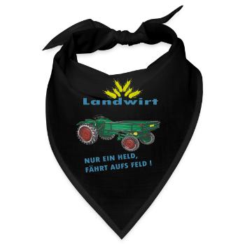 Traktor, Landwirt, Oldtimer - Bandana - Schwarz - Vorne