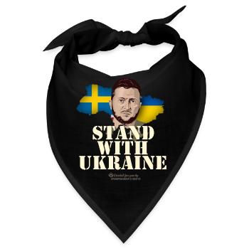 Ukraine Sverige Stand with Ukraine - Bandana - Schwarz - Vorne