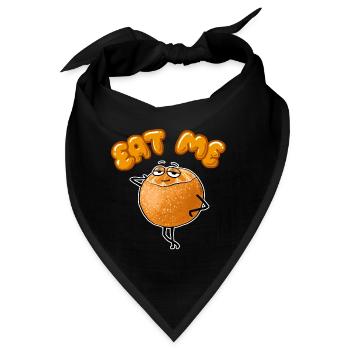 Geschälte sexy Orange: Iss mich :) - Bandana - Schwarz - Vorne