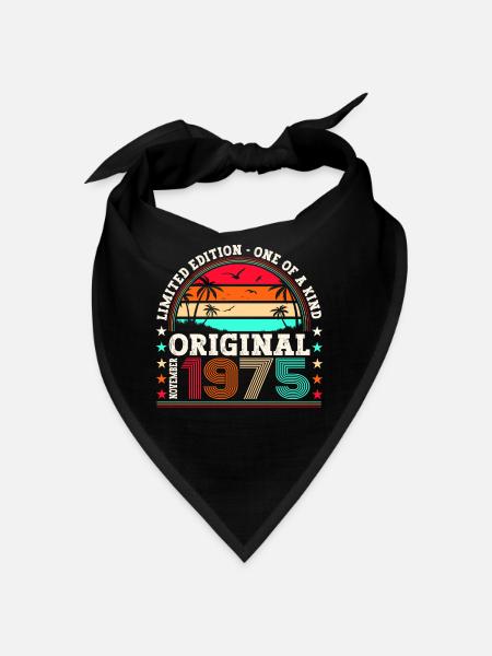 Original novembre 1975 Cadeau du 47e anniversaire - Bandana - noir