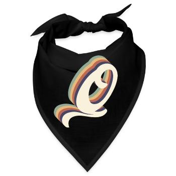 Buchstabe Q - Bandana - Schwarz - Vorne