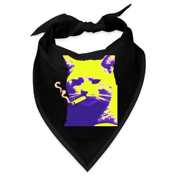 katze am rauchen - Bandana - Schwarz - Vorne
