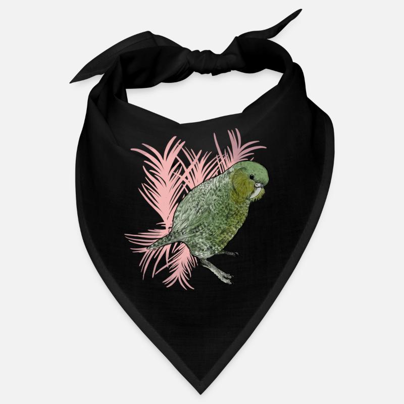 Kakapo mit Palmwedel Vignette - Bandana - Schwarz