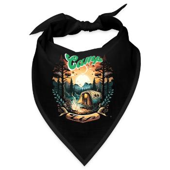 Camp Camping Zelten Outdoor Wandern Urlaub - Bandana - Schwarz - Vorne