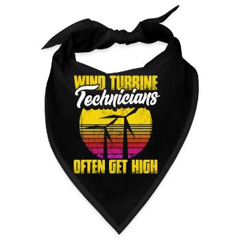 Ecological Power Maintenance Retro Wind Turbine - Bandana - Schwarz - Vorne