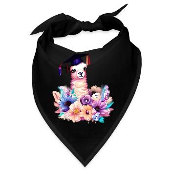 Bachelor Schulabschluss Alpaka Studium Absolvent - Bandana - Schwarz - Vorne