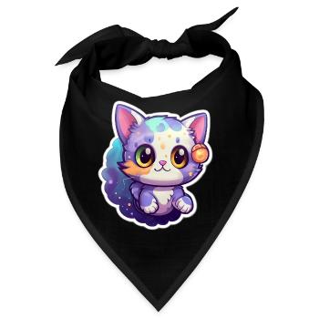 "Cosmic Kitty Adventure!" - Bandana - Schwarz - Vorne