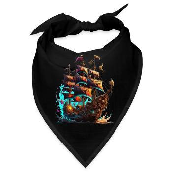 Pirate ship - Bandana - Schwarz - Vorne
