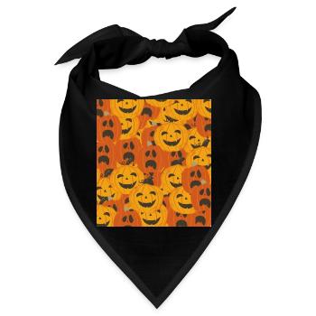 Gruselige Kürbisse Halloween Muster - Bandana - Schwarz - Vorne
