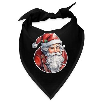 Weihnachtsmann - Traditionell und Aquarell - Bandana - Schwarz - Vorne
