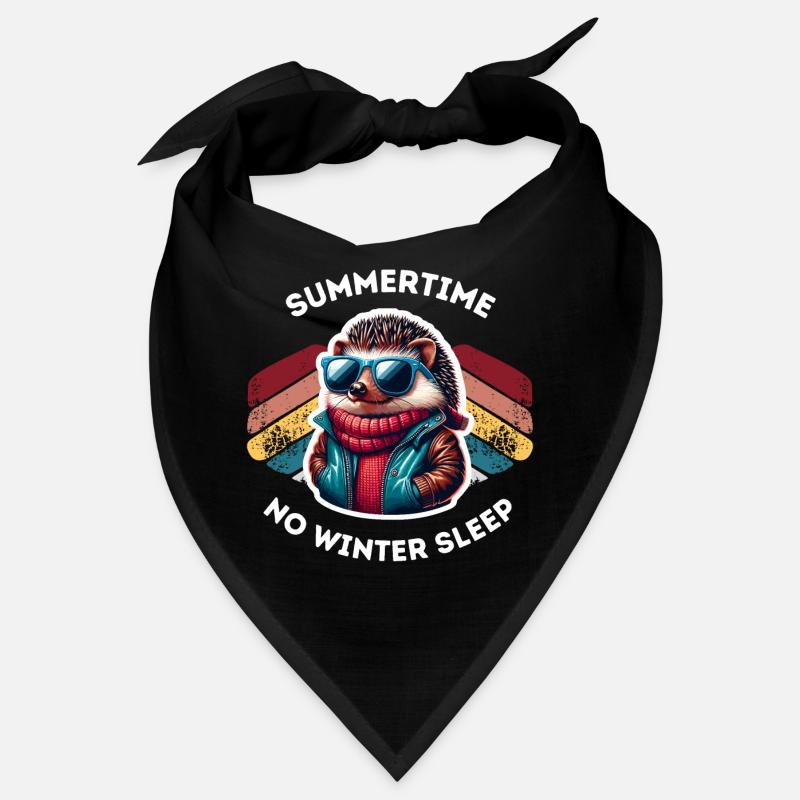 Igel im Sommer mit Sonnenbrille - Bandana - Schwarz