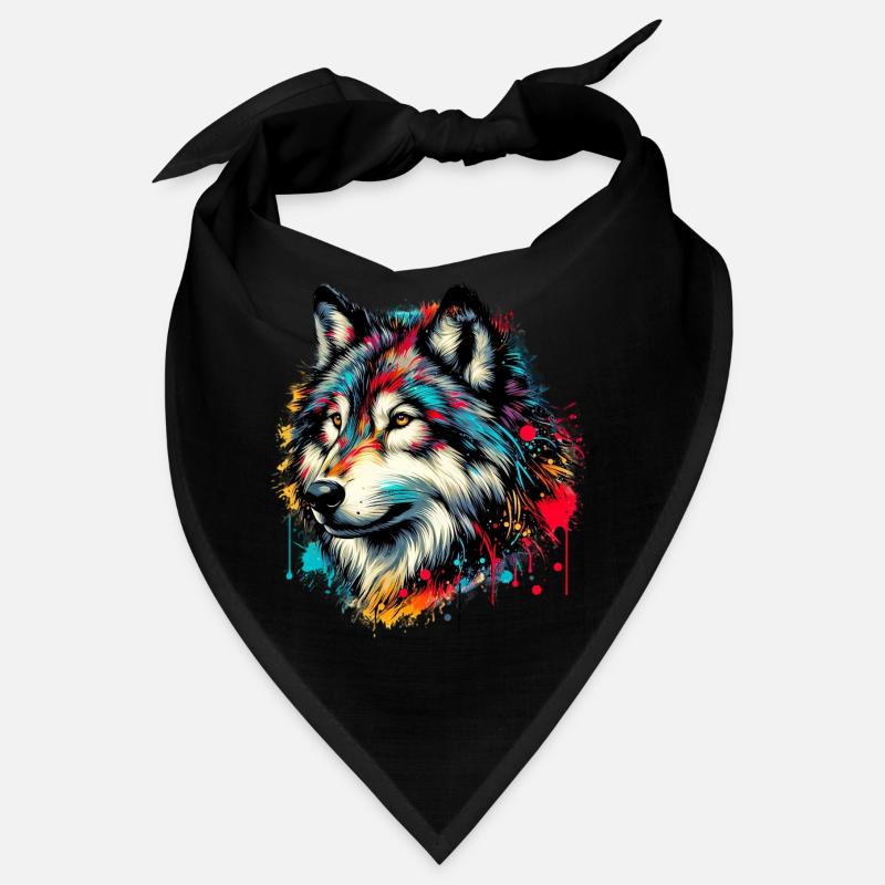Wolf - Bandana - Schwarz